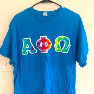 Alpha Phi Omega (APO)Greek Stitched Letter T Shirt
